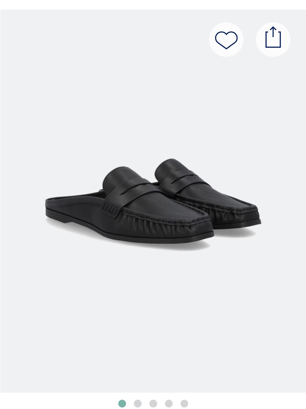 DV by Dolce Vita Black Leather Slip-On Backless Loafers